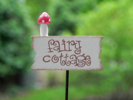 Fairy garden sign with mushroom supplies by The Ltttle Hedgerow