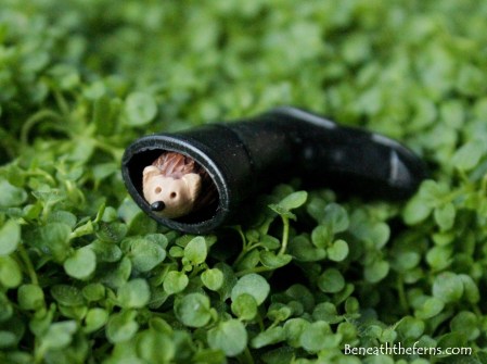 Fairy gardens supplies accessories boot hedgehog black