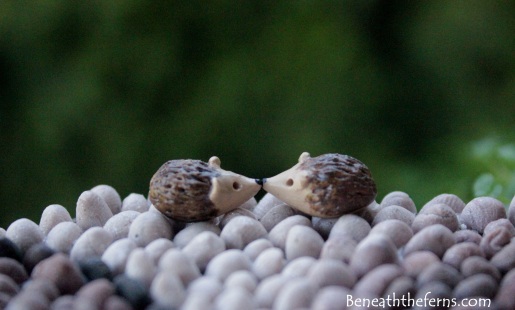 Miniature hedgehog polymer clay fairy garden accessory