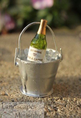 Miniature wine bottle for fairy garden by LandscapesNMiniature