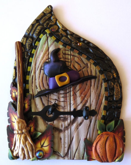 Fairy gardens miniature door decoration from Clay by Kim on Etsy