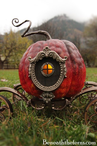 Cinderella pumpkin carriage miniature halloween sculpture by beneaththeferns
